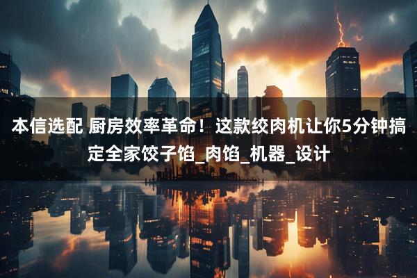 本信选配 厨房效率革命！这款绞肉机让你5分钟搞定全家饺子馅_肉馅_机器_设计